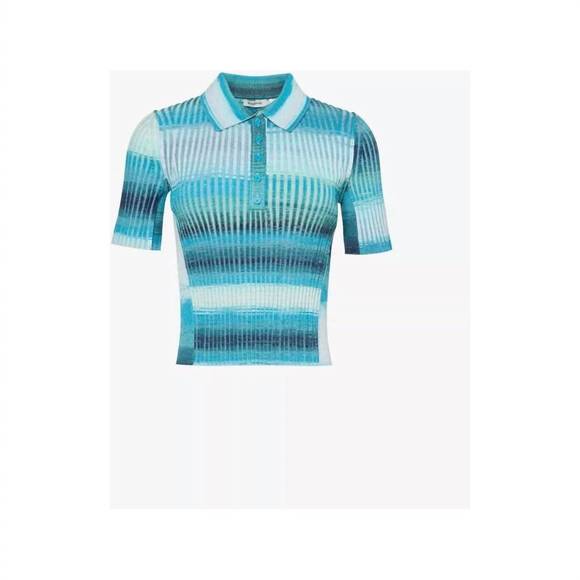 NEW JONATHAN SIMKHAI davina short sleeve polo in bermuda multi - Picture 4 of 4